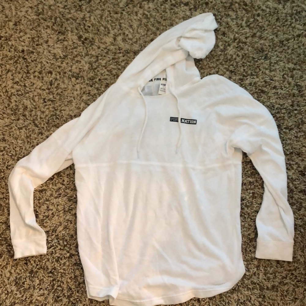 VICTORIAS SECRET PINK white hoodie “Pink Nation”
